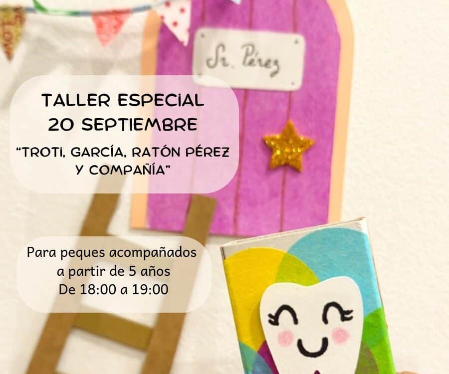 cartel con información del taller en el que aparece la foto de la manualidad que se va a hacer