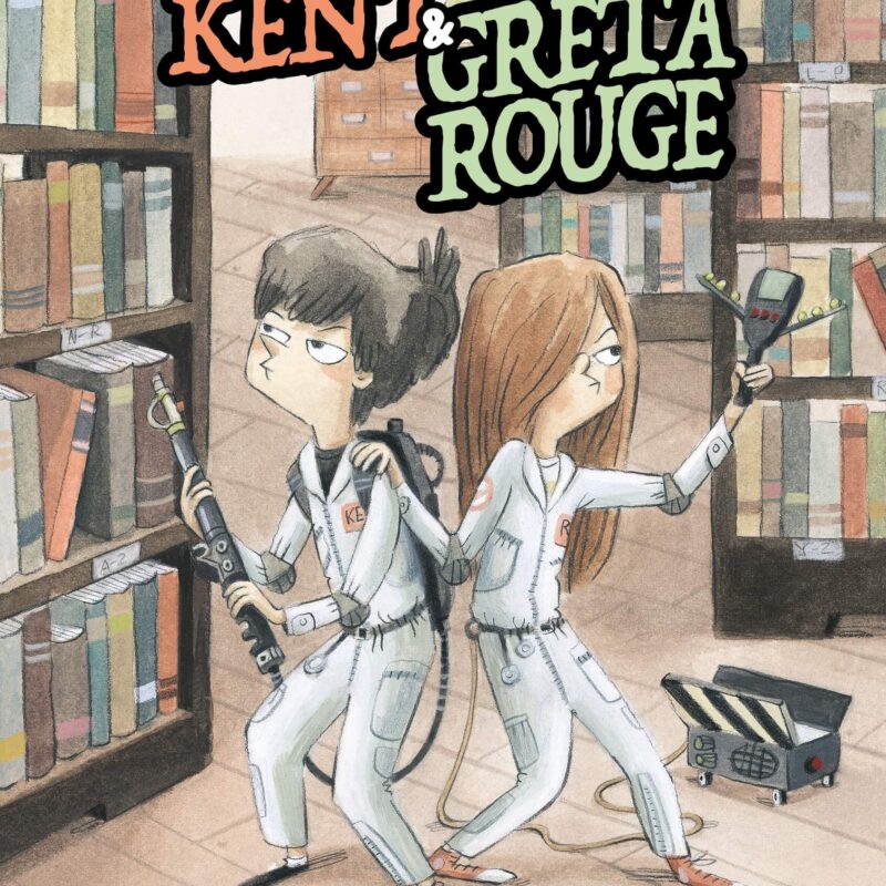 Portada del libro en la que aparecen los protagonistas disfrazados de cazafantasmas
