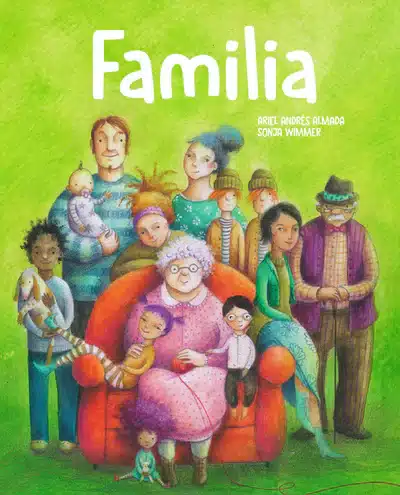 portada del libro en la que aparece ilustrada una familia