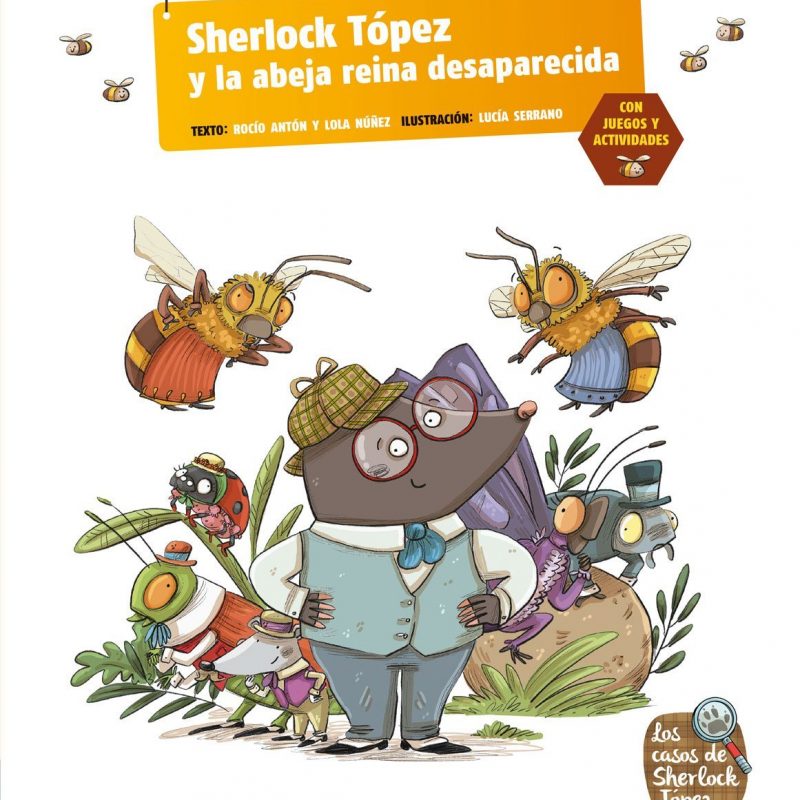 En la portada del libro aparece el topo protagonista acompañado de un montón de insectos