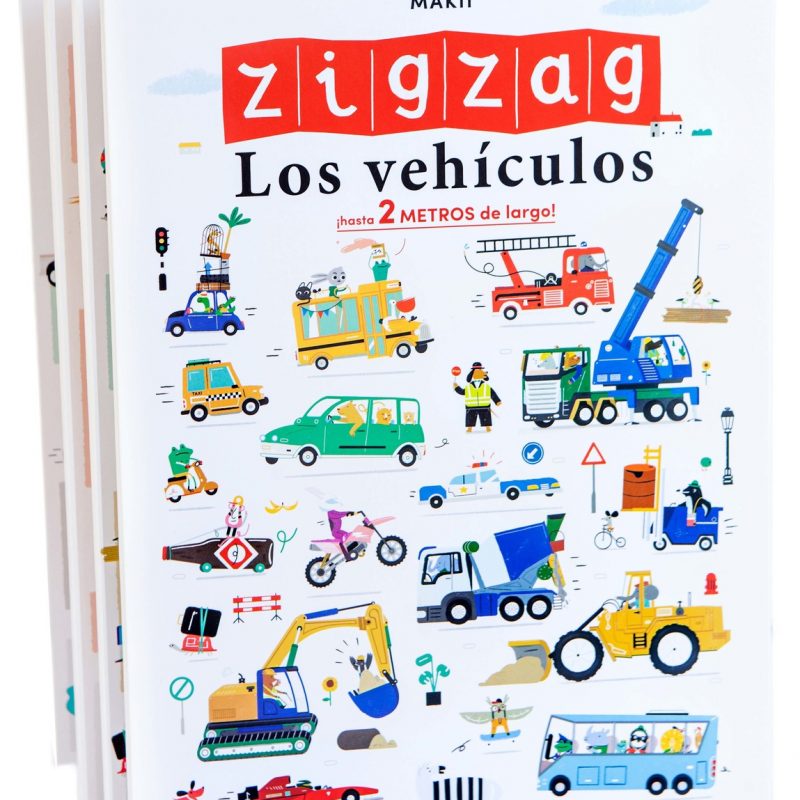 Portada del libro en el que aparecen ilustrados un montón de vehículos diferentes