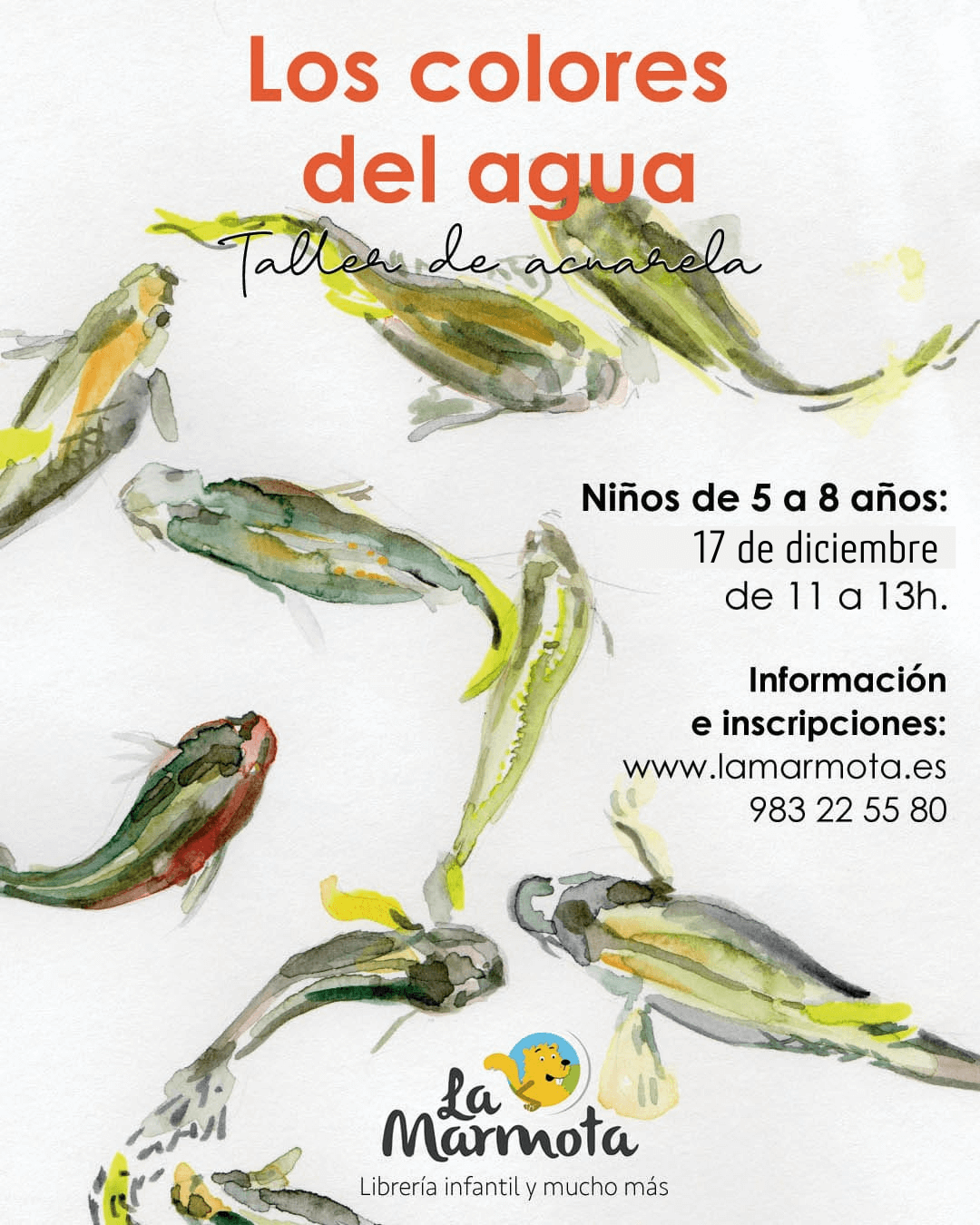 Cartel del taller con información del día y hora
