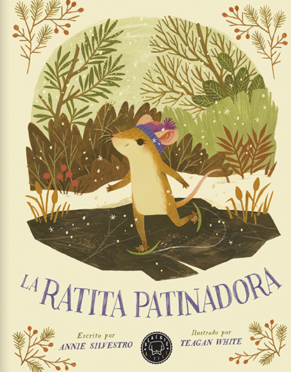 Portada del cuento en el que aparece una gatita patinando en una escena de otoño