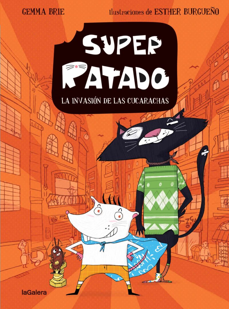 Portada del libro en la que aparecen los personajes protagonistas: un gato negro, un ratón blanco y una cucaracha