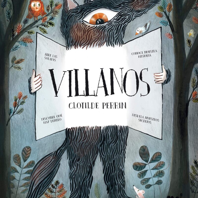 Portada del libro en la que aparece la ilustración de un lobo que abre un libro enseñando el interior